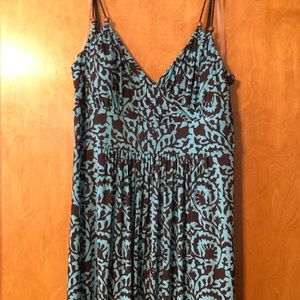 Brown and blue maxi dress